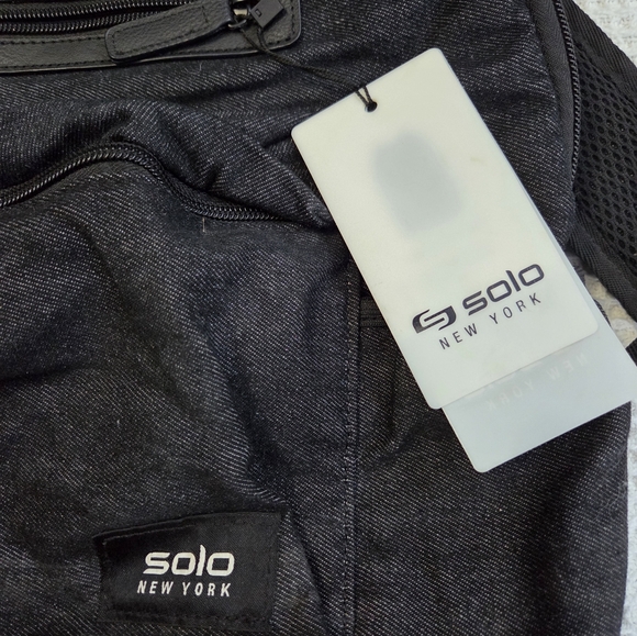 Solo Brand Black Denim Backpack New With Tags - Picture 4 of 7